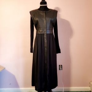 BCBG MAXAZRIA Black Pleather Maxi Dress.
